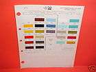 1977 DODGE TRUCK MOTOR HOME PAINT CHIPS COLOR CHART 77