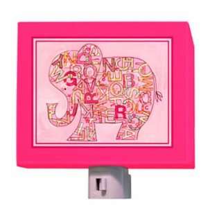 Oopsy Daisy   Pink Alphabet Elephant Nightlight