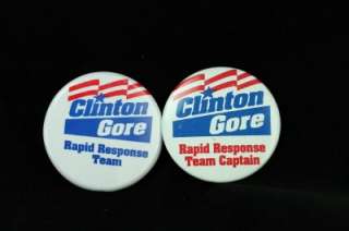   Metal Political Campaign Pinback Button Lot Clinton Gore 1992  