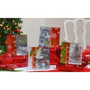  Giftcraft Christmas Glass Appetizer Plates   Set of 4 