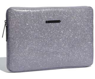 JUICY COUTURE STARDUST GLITTER LAPTOP SLEEVE CASE SILVER YTRUT036 NWT 
