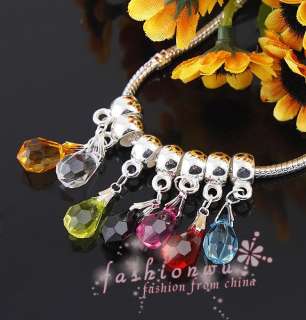 50 Color Facet transparent Teardrop Bead Fit Bracelet 1  