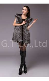 0311 women fox fur gilet vests waistcoat sleeveless vest coat jacket 