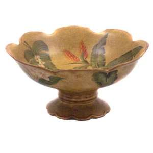  Tropical Leaves Hand Painted Deluxe Tabletop Bowl Kitchen 