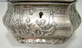 Antique 800 Silver European Tea Caddy  