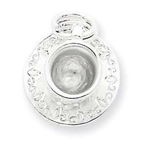  Sterling Silver Cup & Saucer Charm QC4697 Jewelry