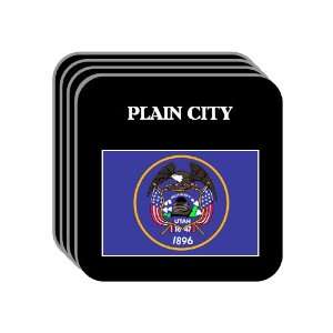US State Flag   PLAIN CITY, Utah (UT) Set of 4 Mini Mousepad Coasters