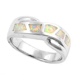  Sterling Silver Lab Opal Ring   4mm Band Width   8mm Face 