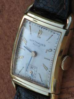 Wittnauer Revue Mens Vintage Mechanical 14K Solid Gold Wrist Watch 17 