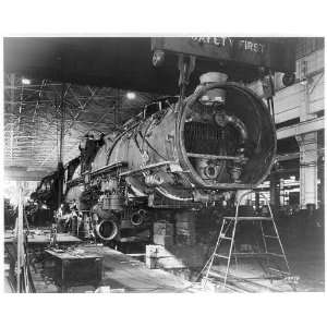    Locomotive repair shop,Roanoke,Virginia,VA,1936