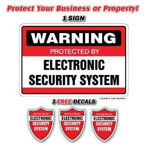 SECURITY SYSTEM SIGNS ~1 Sign & 3 Free Decals~ alarm 