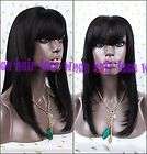 Long Black Lace Front Wig with Weft back Indiam Remy Human Hair Silky 