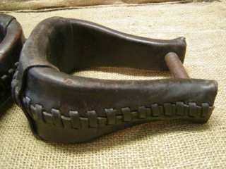 Vintage set of leather & wood stirrups. This would make a great 