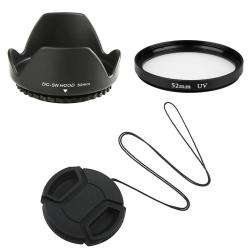 52 mm Lens Hood/ Lens Cap/ UV Filter for Nikon D3000/ D3100 