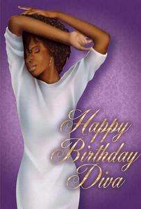 African American Woman Happy Birthday Diva Greeting Card  