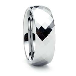   Tungsten Carbide Diamond Shape Faceted Ring (8 mm)  