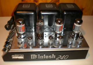   Mint Condition McIntosh MC 240 Tube Power Amplifier Original  