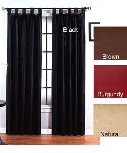 Faux Leather Metro Tab Top 84 inch Curtain Panel Pair  