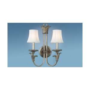   0018 02 08 Marbella Silver 2 Light Wall Sconce in Olde English Silver