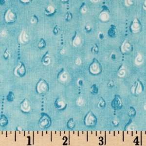  44 Wide Rainy Days Rain Drops Aqua Fabric By The Yard 