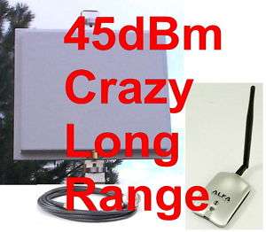   Range WIFI Antenna 1000mW Booster Ultra low loss 50ft Cable  