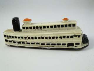   Paddle Boat Ship Paperweight Antique Model Figurine Toy  