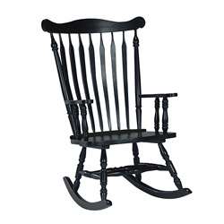 Colonial Antique Black Rocking Chair  