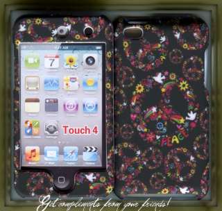 IPod Touch 4th gen rubberized hard cover case peace brn  