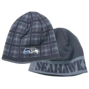  Seattle Seahawks Plaid Reversible Winter Knit Beanie 