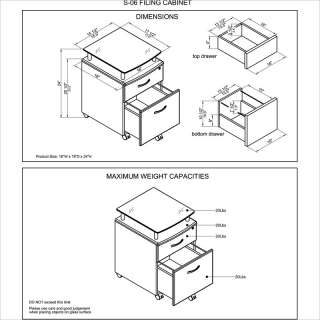   MOBILI Seguro Mobile 2 Drawer Wood File Pedestal Honey Filing Cabinet
