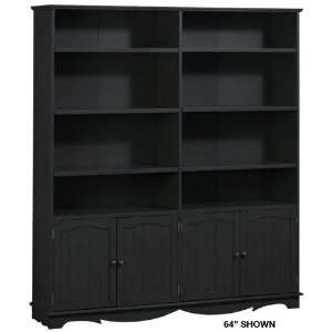  French Country 48w Double Bookcase W / Cabinet