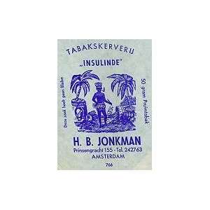    Vintage H.B. Jonkman Tobacco Cone Bag 1930 