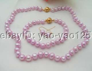 Baby Pink Pearl Necklace&Bracelet &Earring Set  