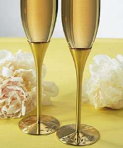 Gold & Austrian Crystal Toasting Flutes Free Engraving  