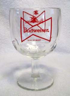 HUGE GLASS GOBLET BUDWEISER BUD BEER GLASS VINTAGE  