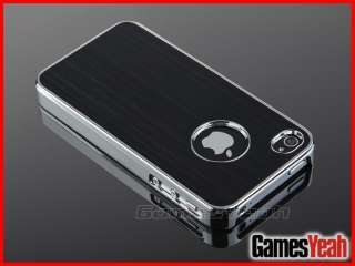 Deluxe Black Aluminum Chrome Hard Case Cover F iPhone ATT Verizon 