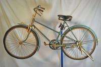   50s Japanese Mixte bicycle rod and band brake bike Clover blue  