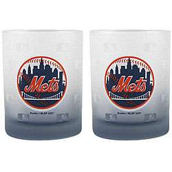 MLB 14 oz Licensed Mets Frosted Glasses (Set of 2)  