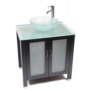 Bionic Waterhouse Wood and Frosted Glass Vanity Set  