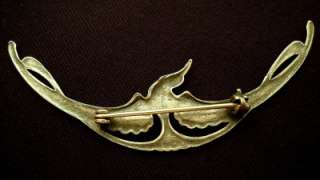 Vintage Silver ART NOUVEAU Revival Bird Pin Brooch  