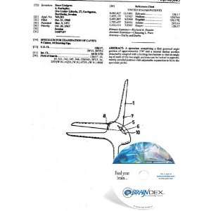   NEW Patent CD for SPECULUM FOR EXAMINATION OF CAVITY 