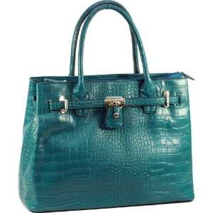  Teal Blue Kelly Style Handbag Purse 