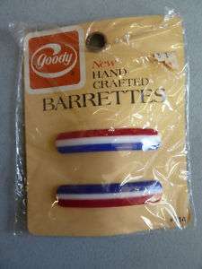 Goody Red, White and Blue Barrettes  Vintage  
