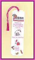 12 Slumber or Birthday Party Bookmark Favors & Tassels  