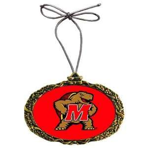  Maryland Terps NCAA Gold Classic Logo Holiday Ornament 