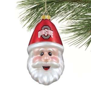  Ohio State Buckeyes Blown Glass Santa Cap Ornament Sports 
