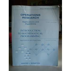 Operations Research Applications and Algorithms 3rd Introduction to 