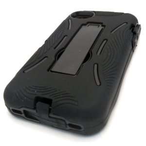 Apple iPhone 4 4g 4s BLACK SOLID IMPACT PROTECTION CASE STAND HEAVY 