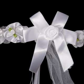 KBA010 White Wedding Jewelry Flower Girl Hair Wreath  