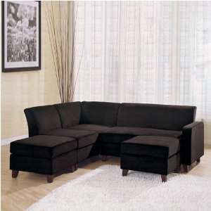  Modular Sectional Sofa Set in Chocolate Velvet